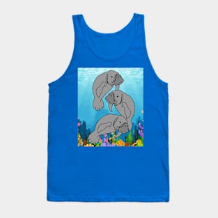 Manatee Water Swimming Badge Tank Top